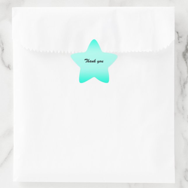 Modern Simple green Turquoise Gradient Colour Star Sticker (Bag)