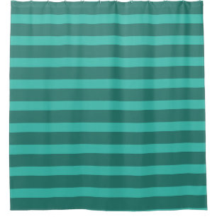 Modern Simple Green Two Tone Stripe line Geometric Shower Curtain
