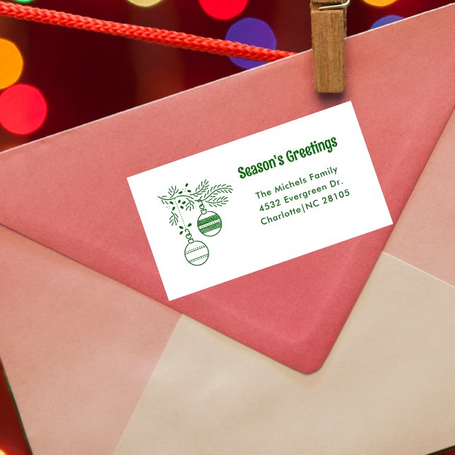 Modern Simple Green Typography Christmas Address  Label (Creator Uploaded)