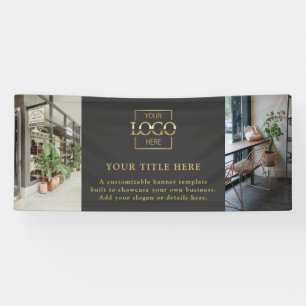 Modern Simple Grey Custom Business Logo & Photo Banner