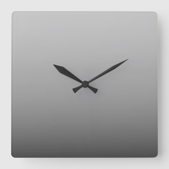 Modern simple grey gradient square wall clock (Front)