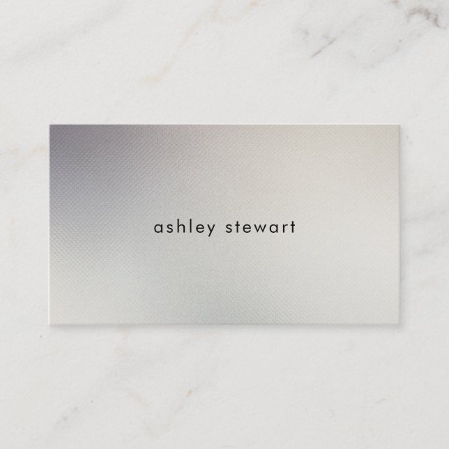 Modern Simple Grey Iridescent Interior Designer Business Card (Front)