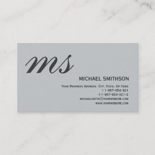 Modern Simple Grey Plain Design Business Card