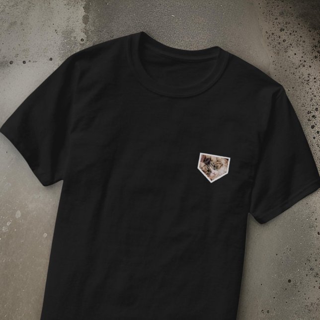 Modern Simple Grunge Custom Badge Pet Photo T-Shirt (Creator Uploaded)