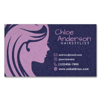 Modern simple hairstylist Magnetic business card