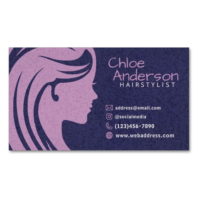 Modern simple hairstylist  	Magnetic business card (Front)