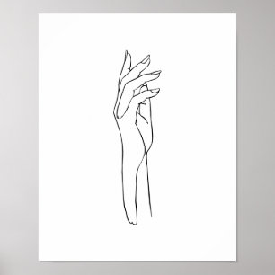Modern Simple Hand Line Art Poster