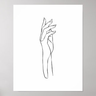 Modern Simple Hand Line Art Poster
