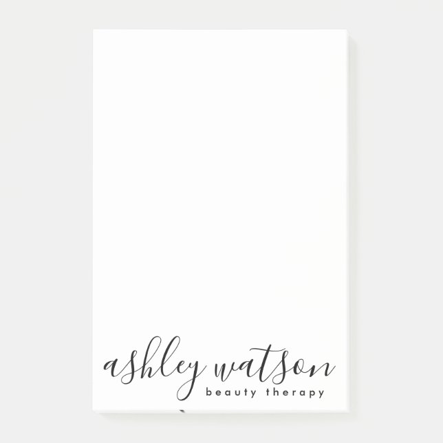 Modern Simple Handwritten Calligraphy Plain White Post-it Notes (Front)