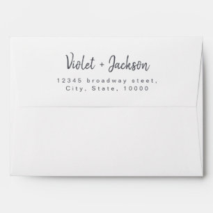 Modern simple handwritten script return address envelope