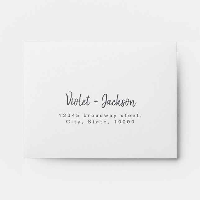 Modern simple handwritten script wedding RSVP Envelope (Front)
