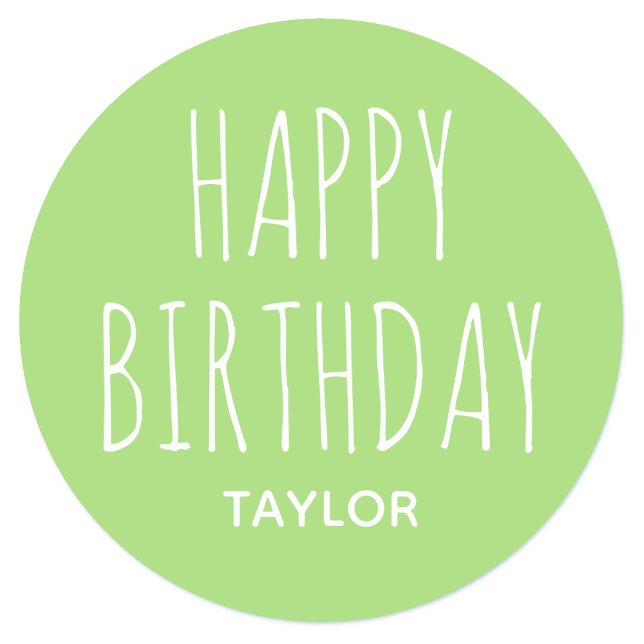 Modern Simple Happy Birthday Sticker Green (Creator Uploaded)