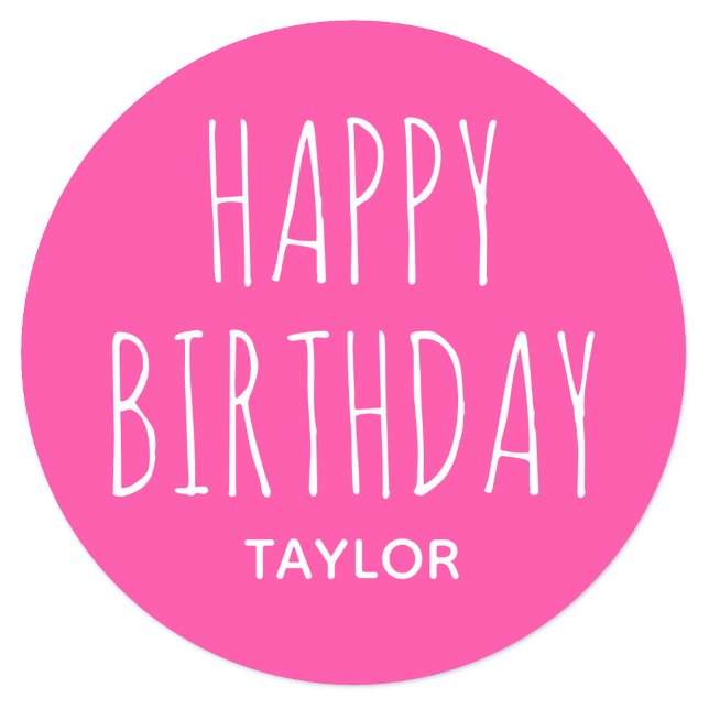 Modern Simple Happy Birthday Sticker Pink (Creator Uploaded)