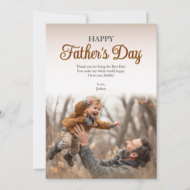 Modern Simple Happy Father’s Day Photo Card (Front)