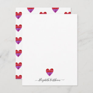 Modern Simple Heart Script Note Card