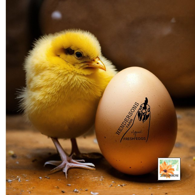 MODERN simple hen country farm name Rubber Stamp (Creator Uploaded)