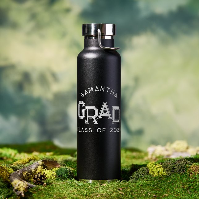Modern Simple High School Grad Graduation Water Bottle (Outdoor)