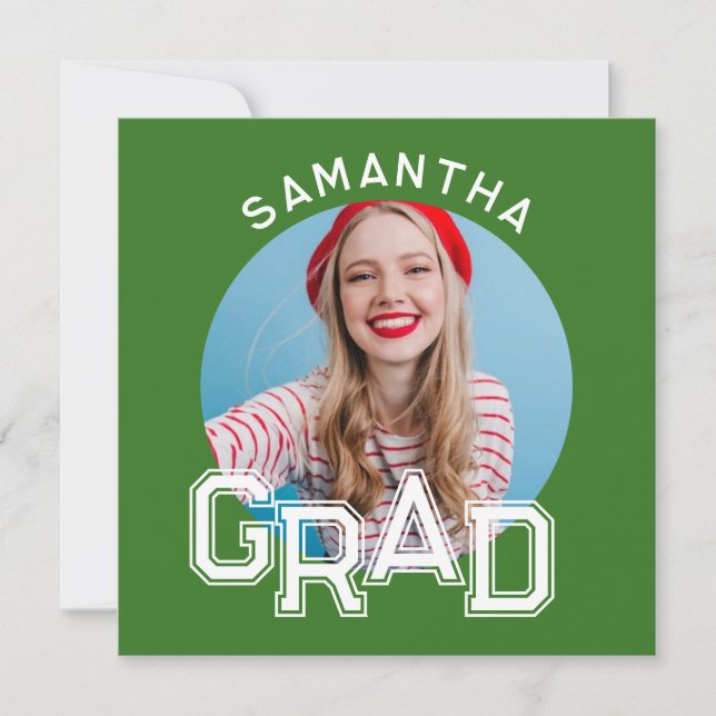 Modern Simple High School Grad Photo Graduation Invitation (Front)