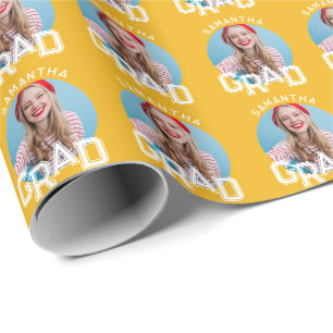 Modern Simple High School Grad Photo Graduation Wrapping Paper