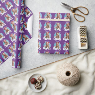 Modern Simple High School Grad Photo Graduation Wrapping Paper