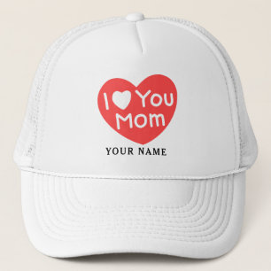 Modern Simple I Love You Mom Trucker Hat