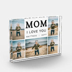 Modern Simple I Love You Mum Collage 5 Photo Block