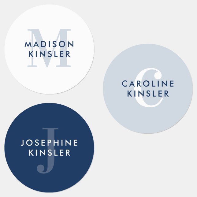 Modern Simple Initial Boho Blue Waterproof Name (Group)