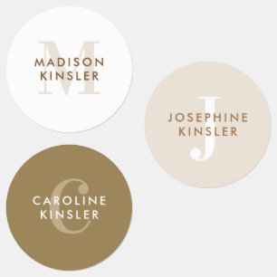 Modern Simple Initial Boho Waterproof Name Labels