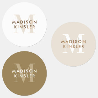 Modern Simple Initial Boho Waterproof Name Labels