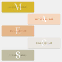 Modern Simple Initial Boho Waterproof Name Labels