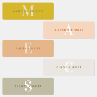 Modern Simple Initial Boho Waterproof Name Labels