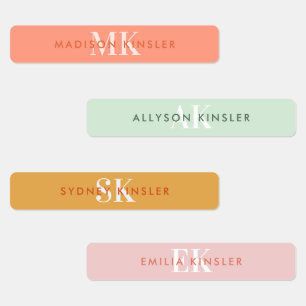 Modern Simple Initial Pink Girly Waterproof Name L