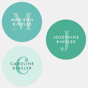 Modern Simple Initial Turquoise Waterproof Name