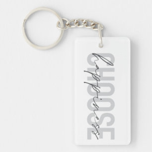 Modern, simple, inspirational "Choose Happiness" Key Ring