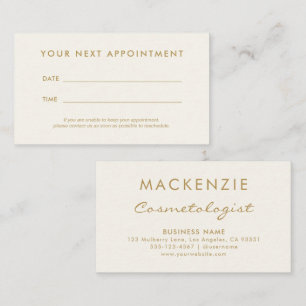 Modern Simple Ivory Salon Appointment Card