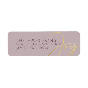 Modern Simple Joy Dusty Rose Return Address Label