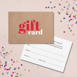 Modern Simple Kraft Red White Beauty