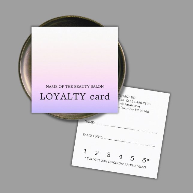 Modern Simple Light Rose Purple Beauty Loyalty Card (Creator Uploaded)