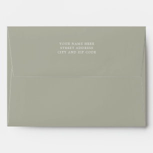 Modern Simple Light Sage Green Boho Wedding Envelope