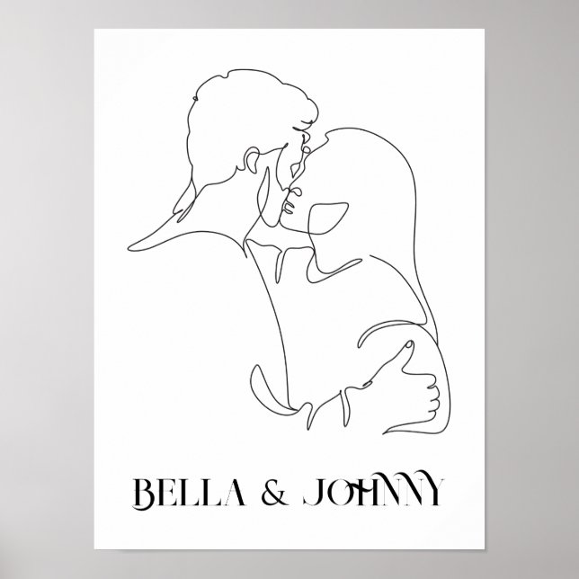  Modern Simple Line Art Black and white ,boho chic Poster (Front)