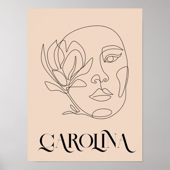  Modern Simple Line Art Black & White , Boho Chic  Poster (Front)