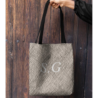 Modern simple lines monogrammed  tote bag