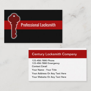 Modern Simple Locksmith Modern Business Cards