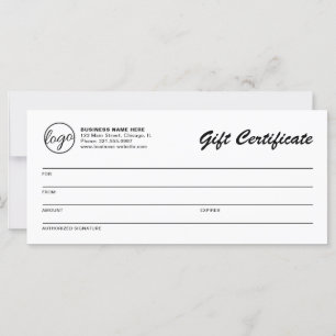 Modern Simple Logo Business Gift Certificate