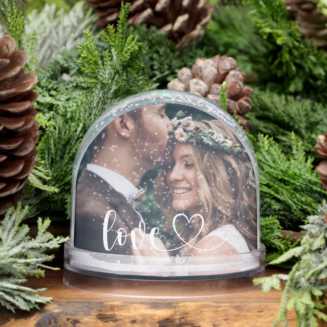 Modern Simple Love Script Photo  Snowglobe (Winter)