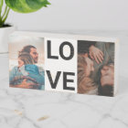 Modern simple love typography 2 photo grid collage