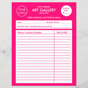 Modern Simple Magenta Add Logo   Auction Biding