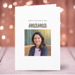 Modern Simple Mama Kids Photo Mother's Day Holiday Card
