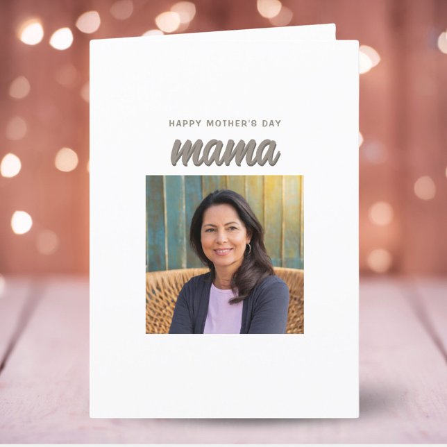 Modern Simple Mama Kids Photo Mother's Day  Holiday Card (Creator Uploaded)