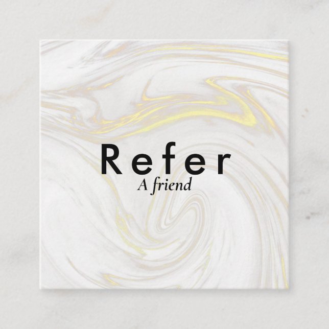 Modern Simple Marble Business Referral Card (Front)